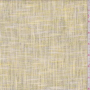 1 1/2 YD PC-Yellow/Black/Silver Textured Boucle Jacketing Fabric