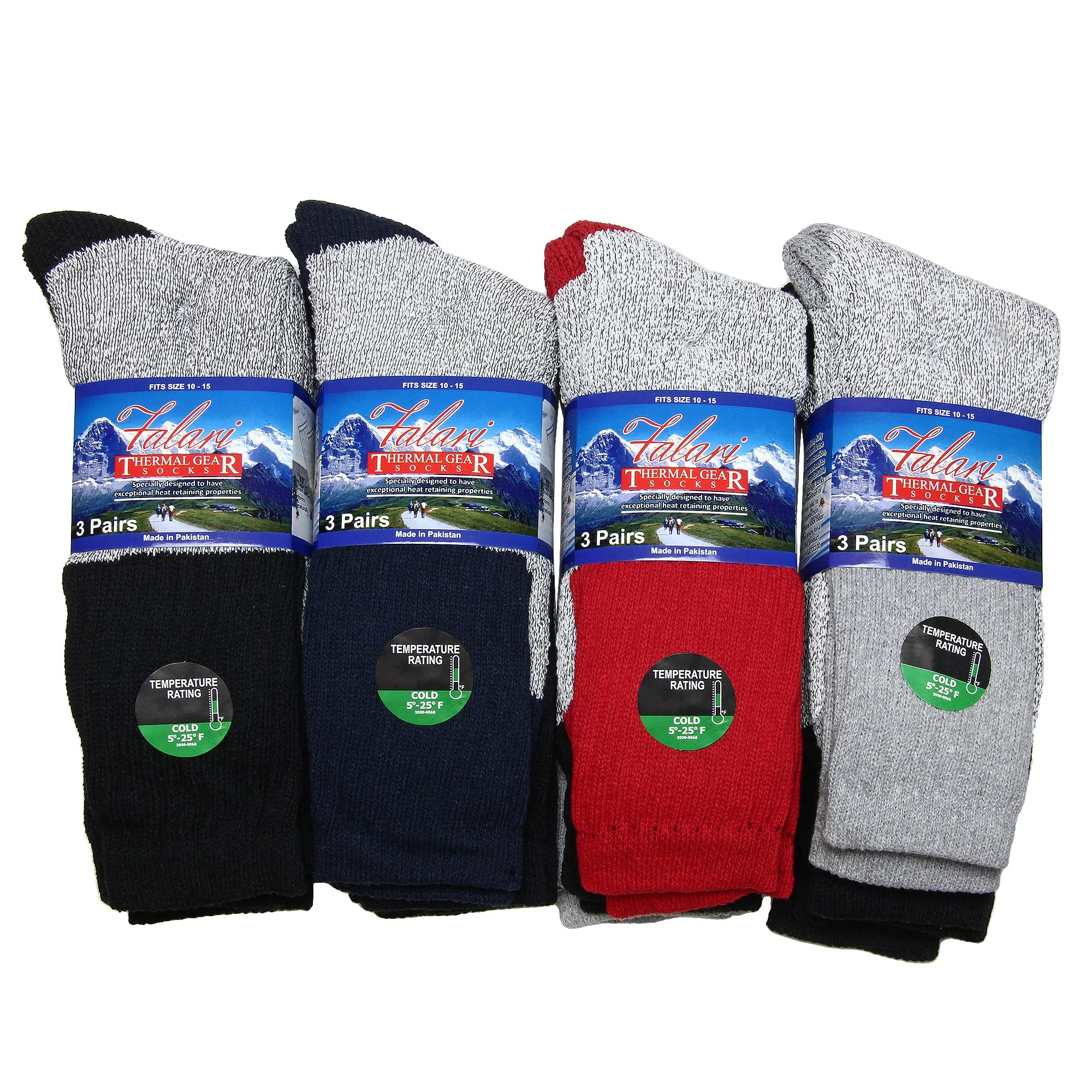 12 Pack Men Winter Ultra Warm Thermal Boot Socks