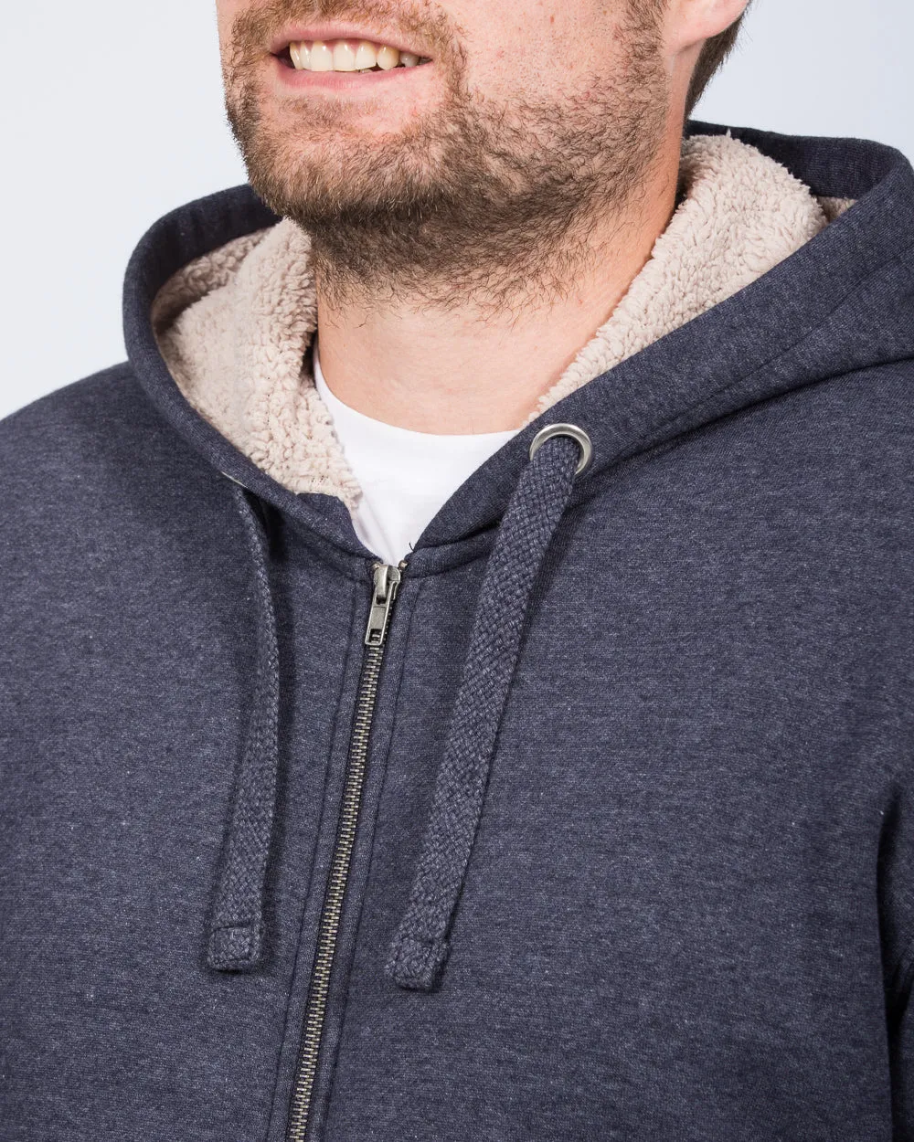 2t Arthur Tall Sherpa Hoodie (navy marl)