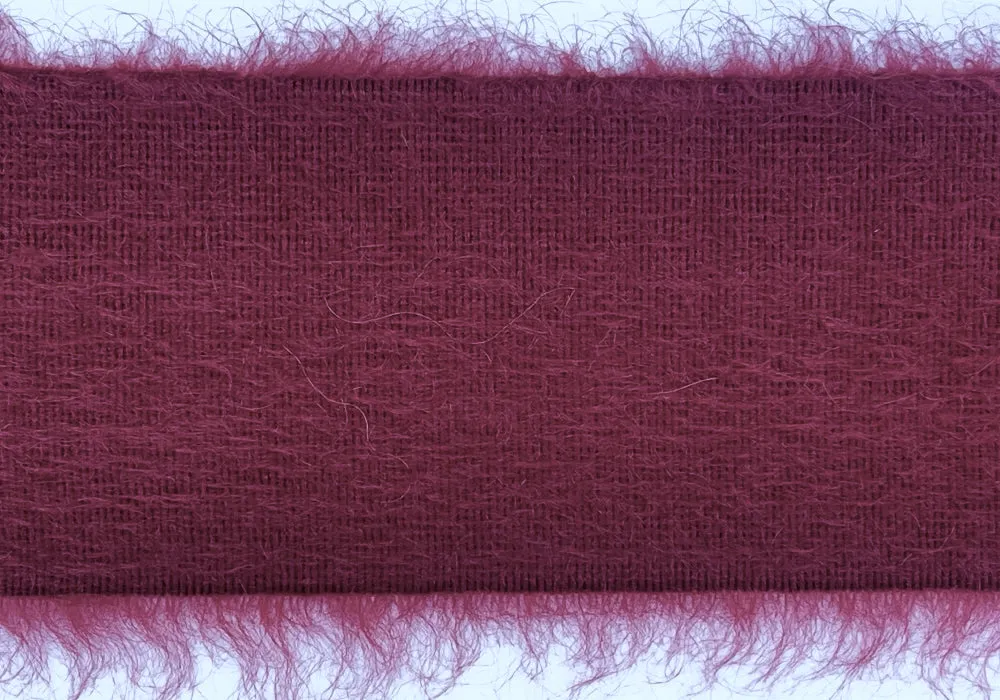 3/4" Luxurious Burgundy Mohair Blend Trim (Made in Italy)