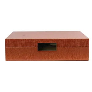 8x11 Box Orange Croc Gold