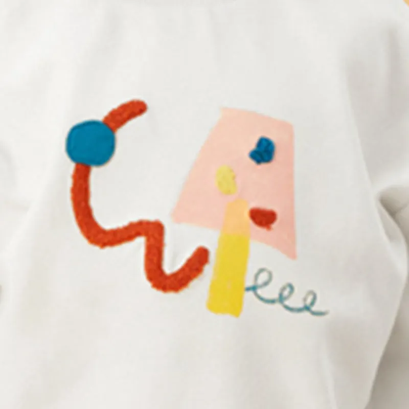 Baby Girl Embroidered Pattern Round Neck Cute Hoodies by MyKids-USA™
