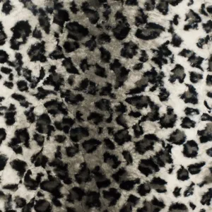 Barely Beige-Black-Multi Cheetah Printed Polyester Faux Fur Knit Fabric