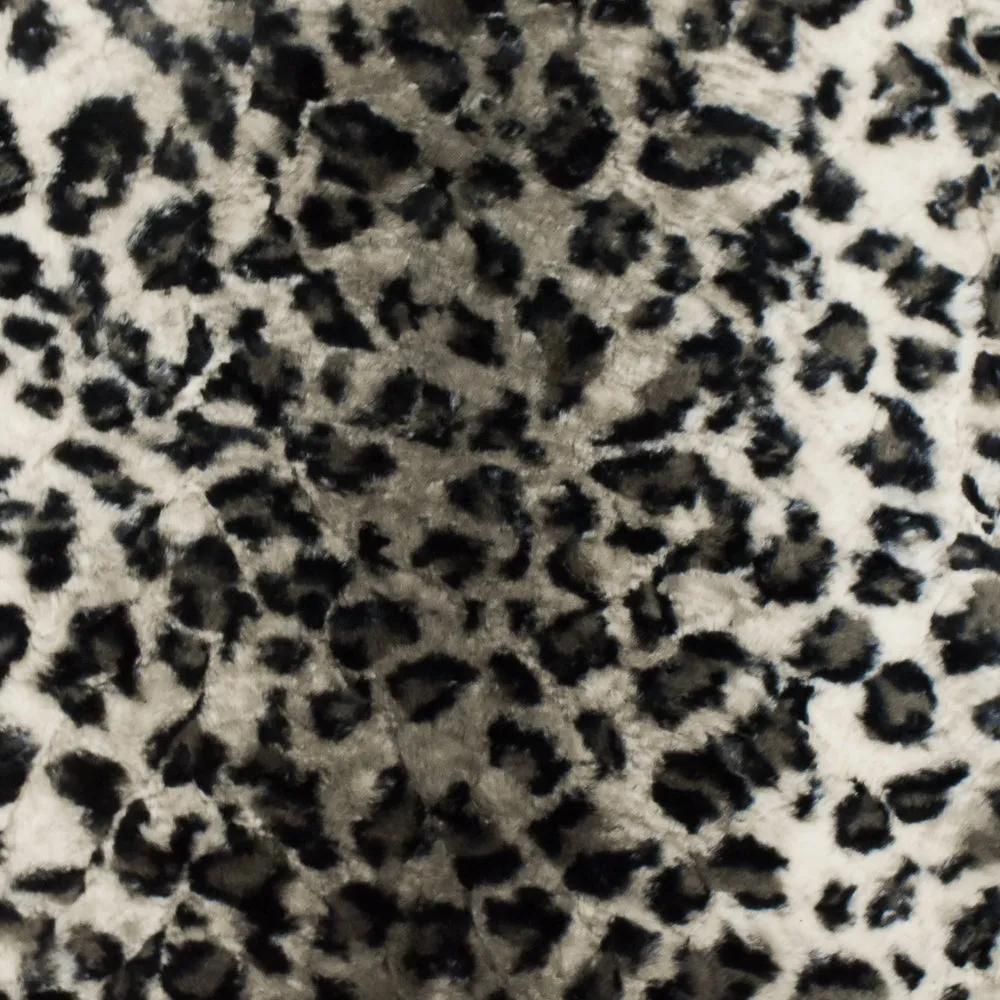 Barely Beige-Black-Multi Cheetah Printed Polyester Faux Fur Knit Fabric