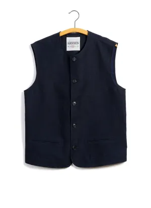 BEN | Crewneck Waistcoat | 3-Tone Blue
