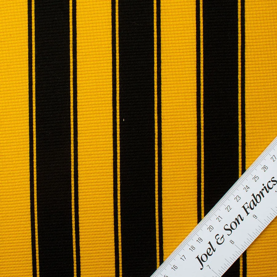 Black & Yellow Striped Pure Wool (A 1.40m Piece)