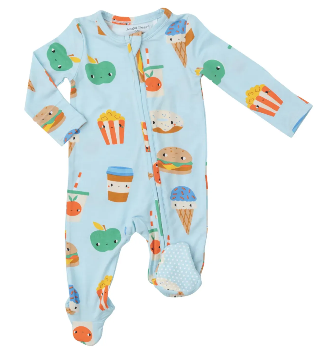Blue Send Snacks 2 Way Zipper Footie