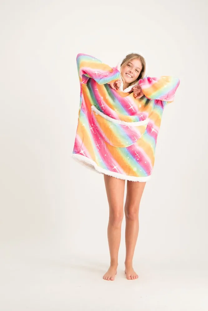 Bobums Slumpie Oversized Hoodie - Diagonal Rainbows