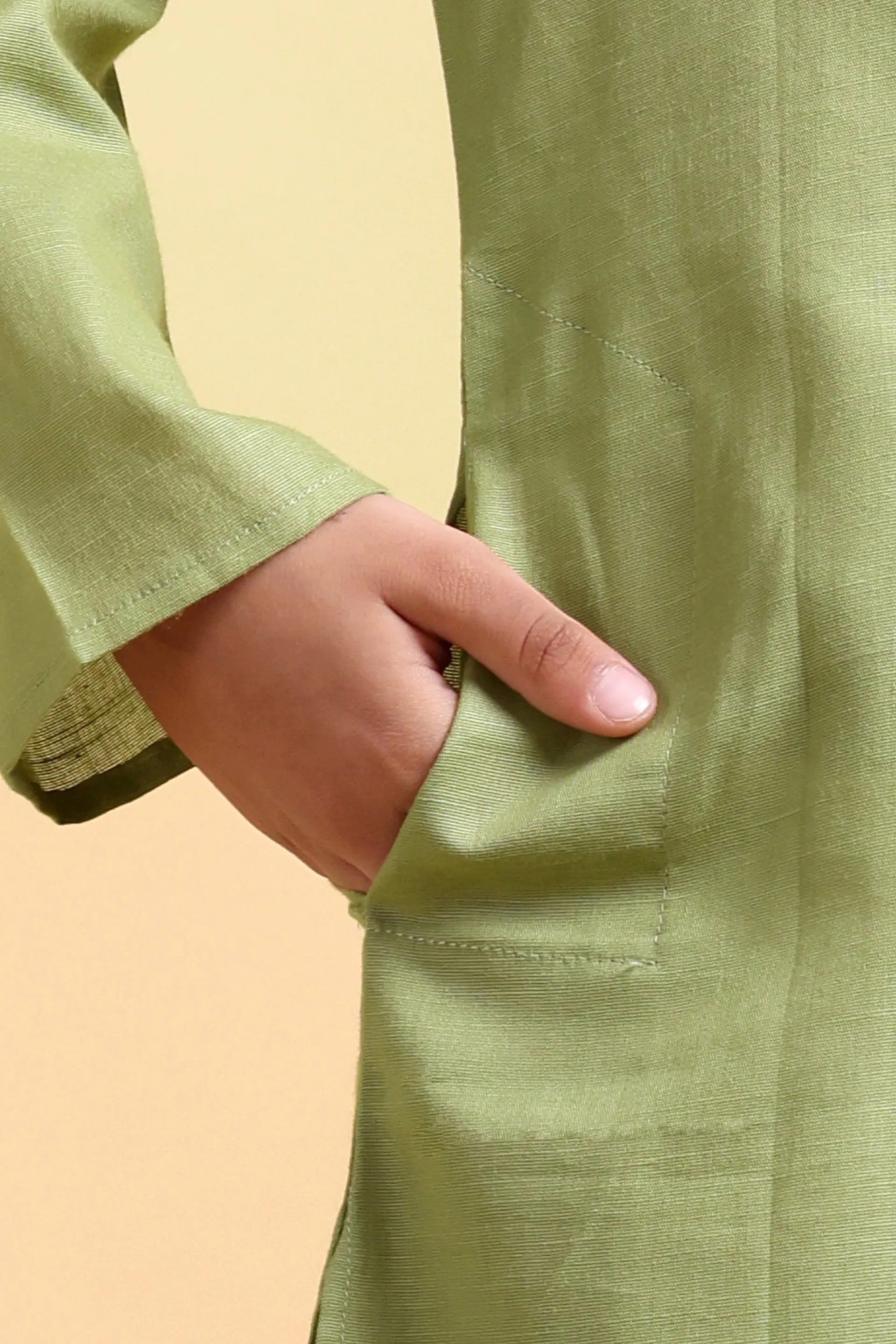 Boys Cotton Linen Kurta & Pajama