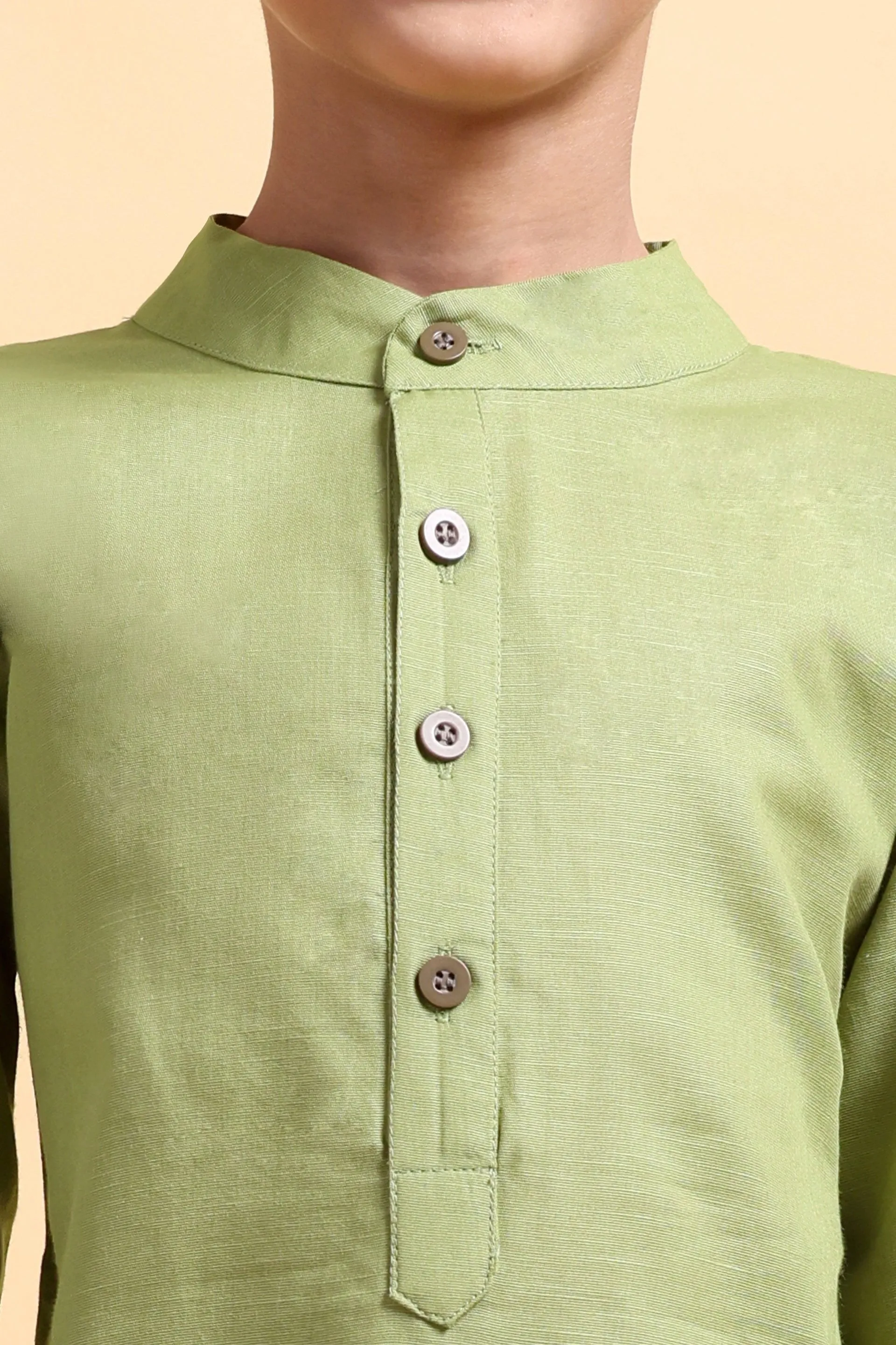 Boys Cotton Linen Kurta & Pajama