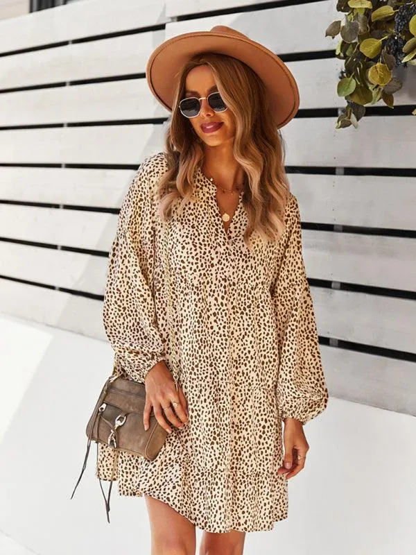Chic Leopard Print Long Sleeve Dress - Perfect for Every Occasion