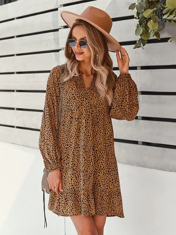 Chic Leopard Print Long Sleeve Dress - Perfect for Every Occasion