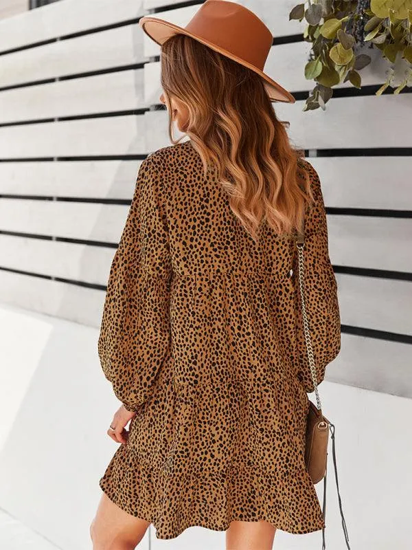 Chic Leopard Print Long Sleeve Dress - Perfect for Every Occasion