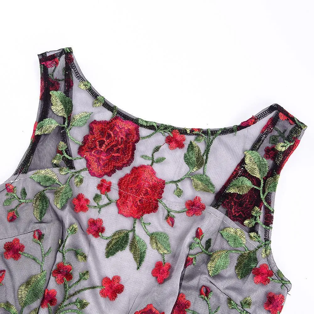 Clearance Embroidery Flowers Backless Pleated Long Prom Party Dress