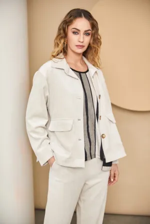 Cord Jacket with Pocket in Linen