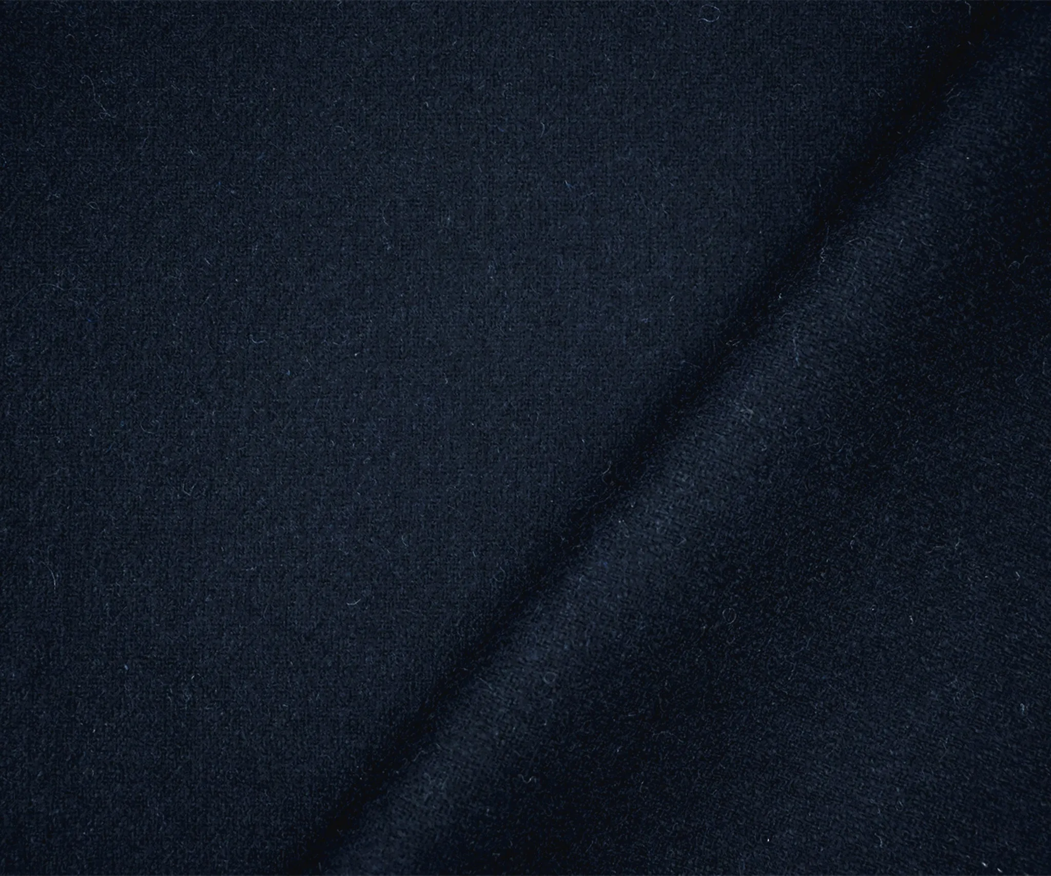 Deep Navy Blue Wool Blend Stretch Solid Twill Jacketing Woven Fabric