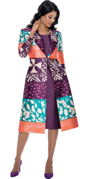 Dresses By Nubiano 100042- Multi - Twill Print Dress