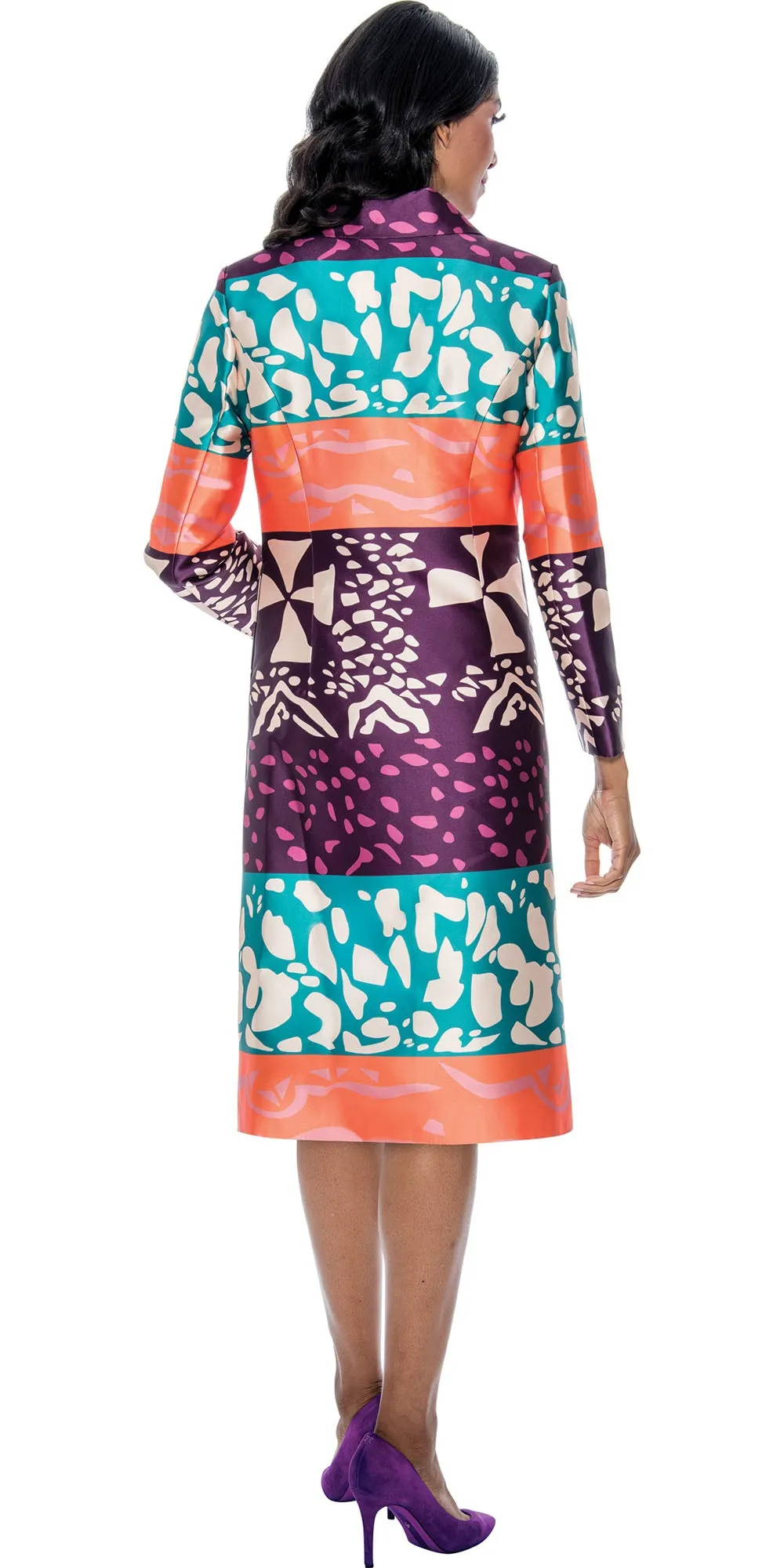 Dresses By Nubiano 100042- Multi - Twill Print Dress