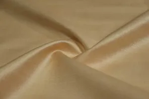 Golden Beige Plain Textured Tussar Cotton Slub Fabric