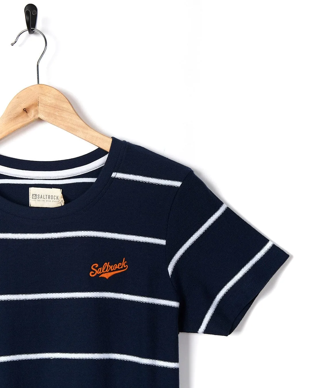 Hartland - Womens Striped Short Sleeve T-Shirt - Blue