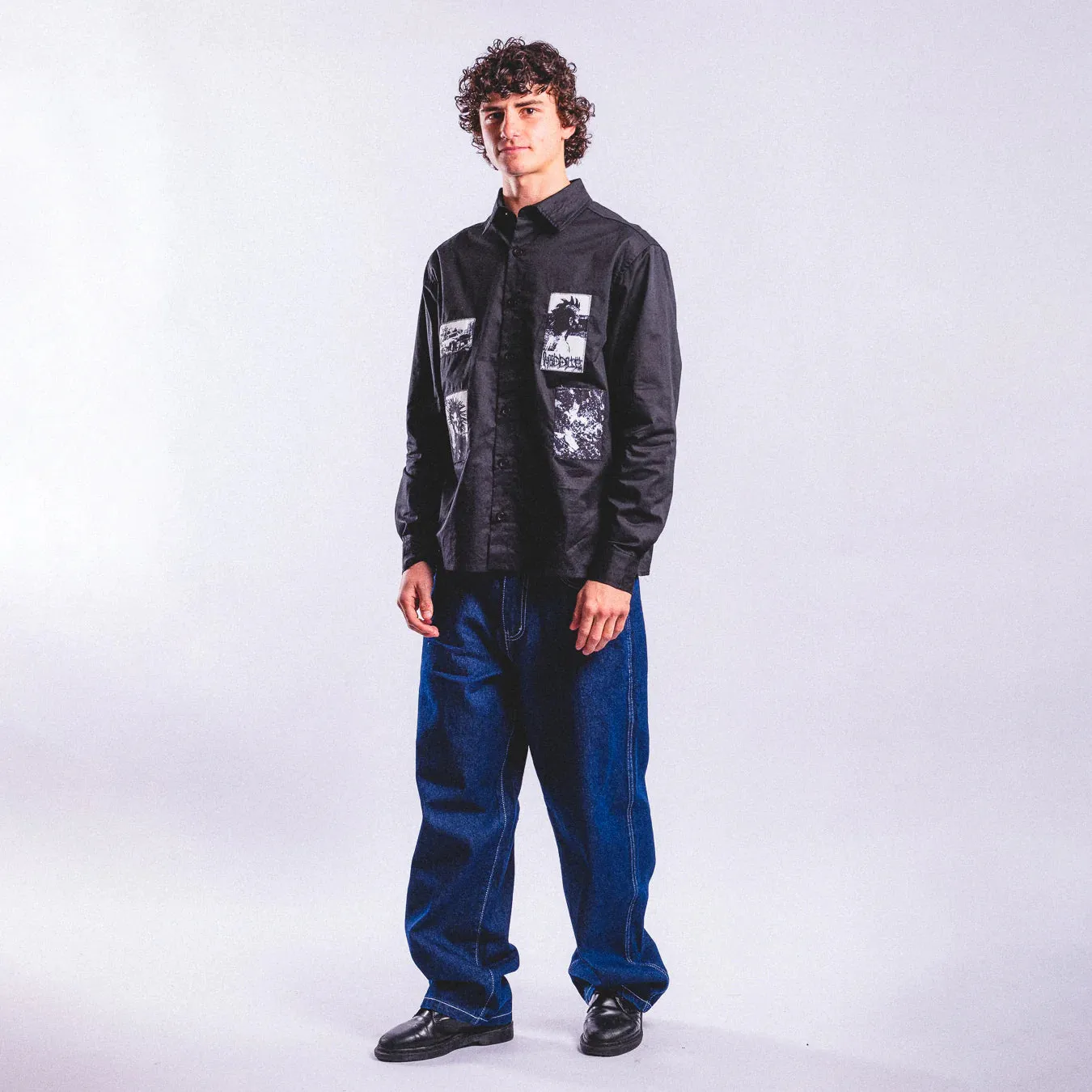 Hoddle Vision of Oxford Shirt Black