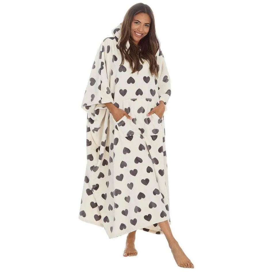 Huggable Hoodie Fleece Oversized Womens Blanket Hoody - White