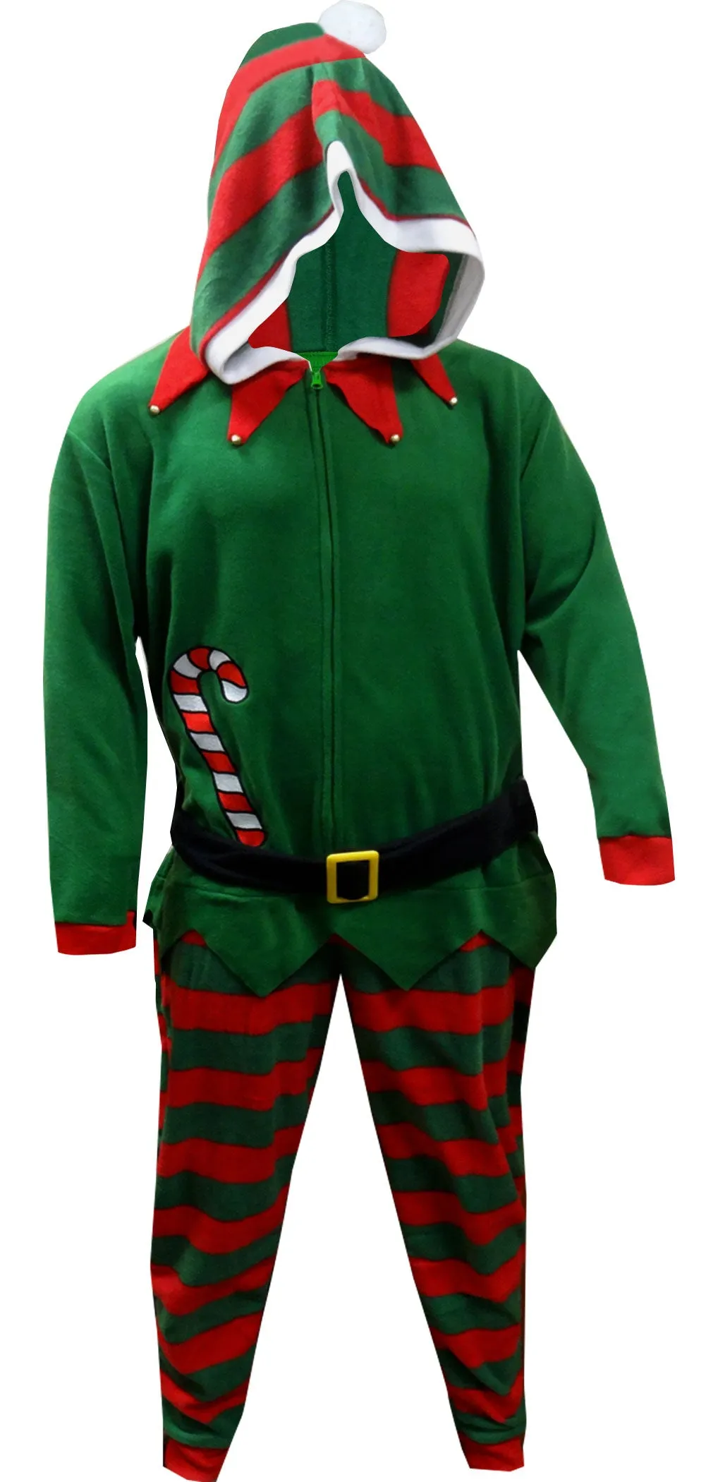 Jingle Bells Christmas Elf Hooded Onesie Pajama
