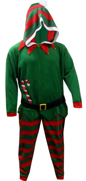 Jingle Bells Christmas Elf Hooded Onesie Pajama