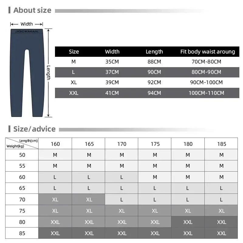 JOCKMAIL Mens Cotton Long Johns Leggins