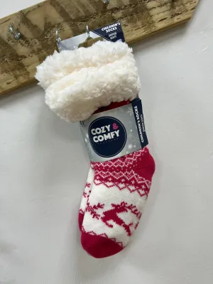 Kids Cozy Fleece Lined Bed Socks - Pink