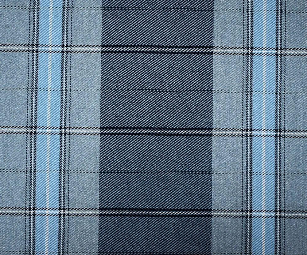 Light Blue-Gray-Multi Poly Wool Plaid Twill Suiting Woven Fabric