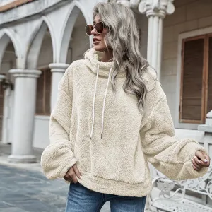 Loose Hooded Turtleneck Sweater