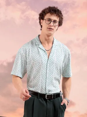 Men's Art Deco Printed Relaxed Fit Shirt