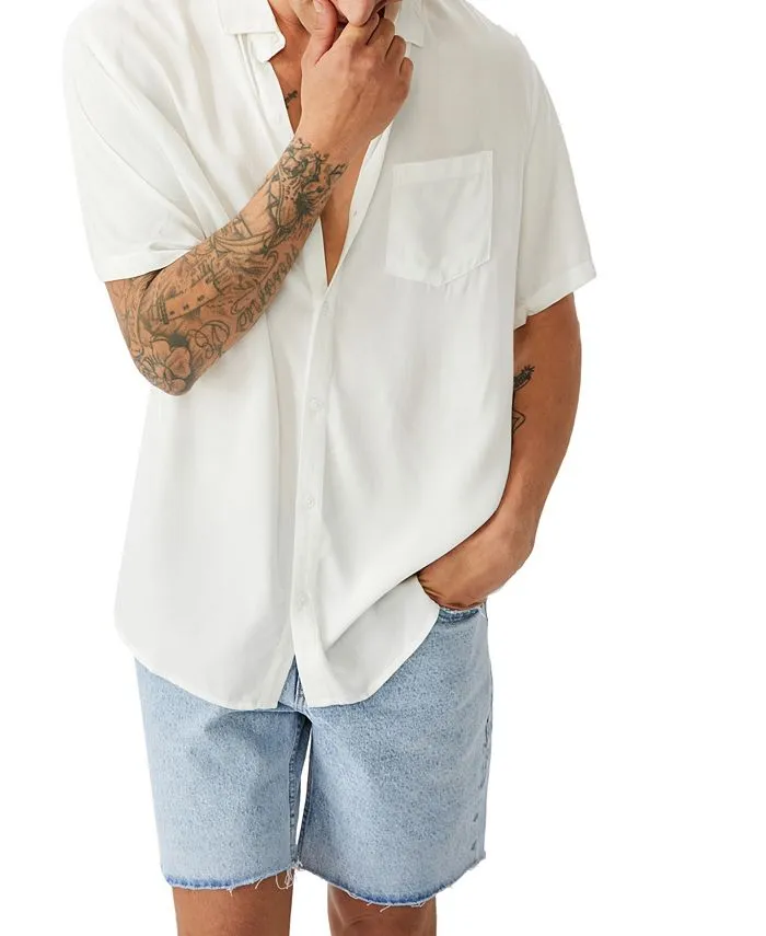 Men's Cuban short sleeve shirt COTTON ON, white