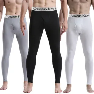 Men's Fleece Lined Leggings Thermal Long Johns Warm Base Layer Slim Pants