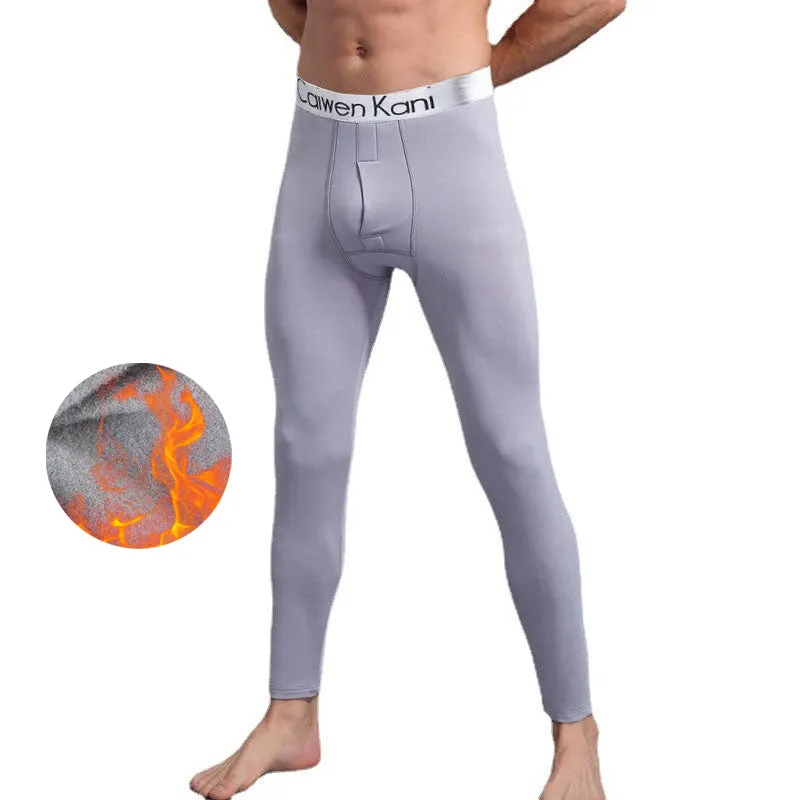 Men's Fleece Lined Leggings Thermal Long Johns Warm Base Layer Slim Pants