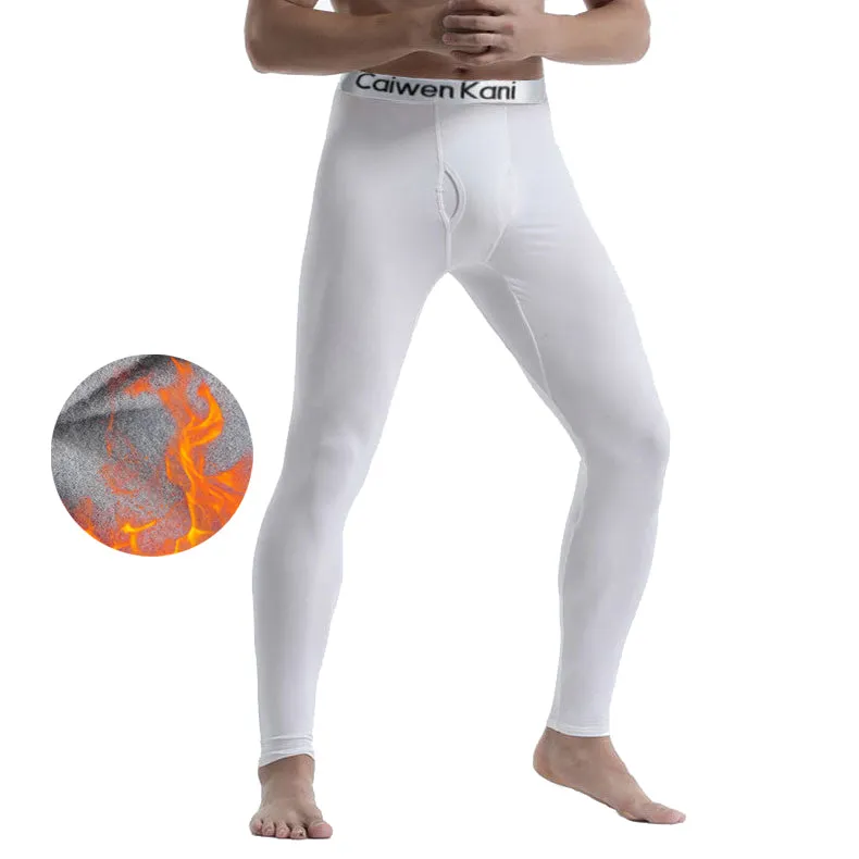 Men's Fleece Lined Leggings Thermal Long Johns Warm Base Layer Slim Pants