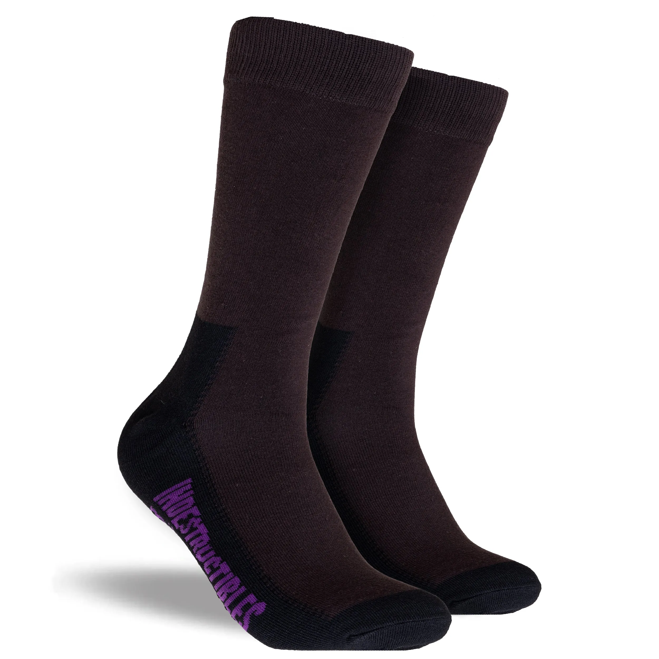 Men's Plain Cotton Indestructibles Crew Socks 2 Pack - Tan