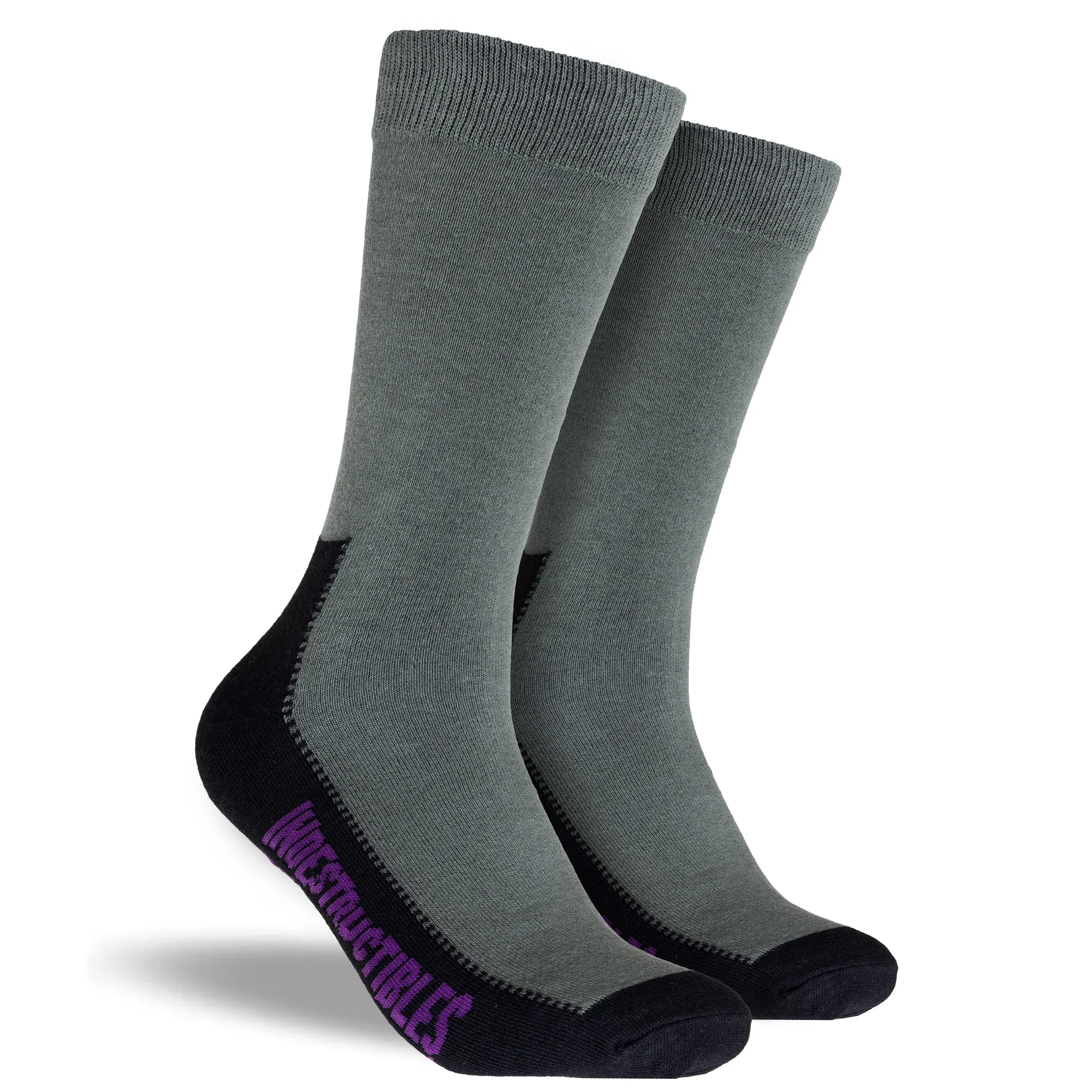 Men's Plain Cotton Indestructibles Crew Socks 2 Pack - Tan