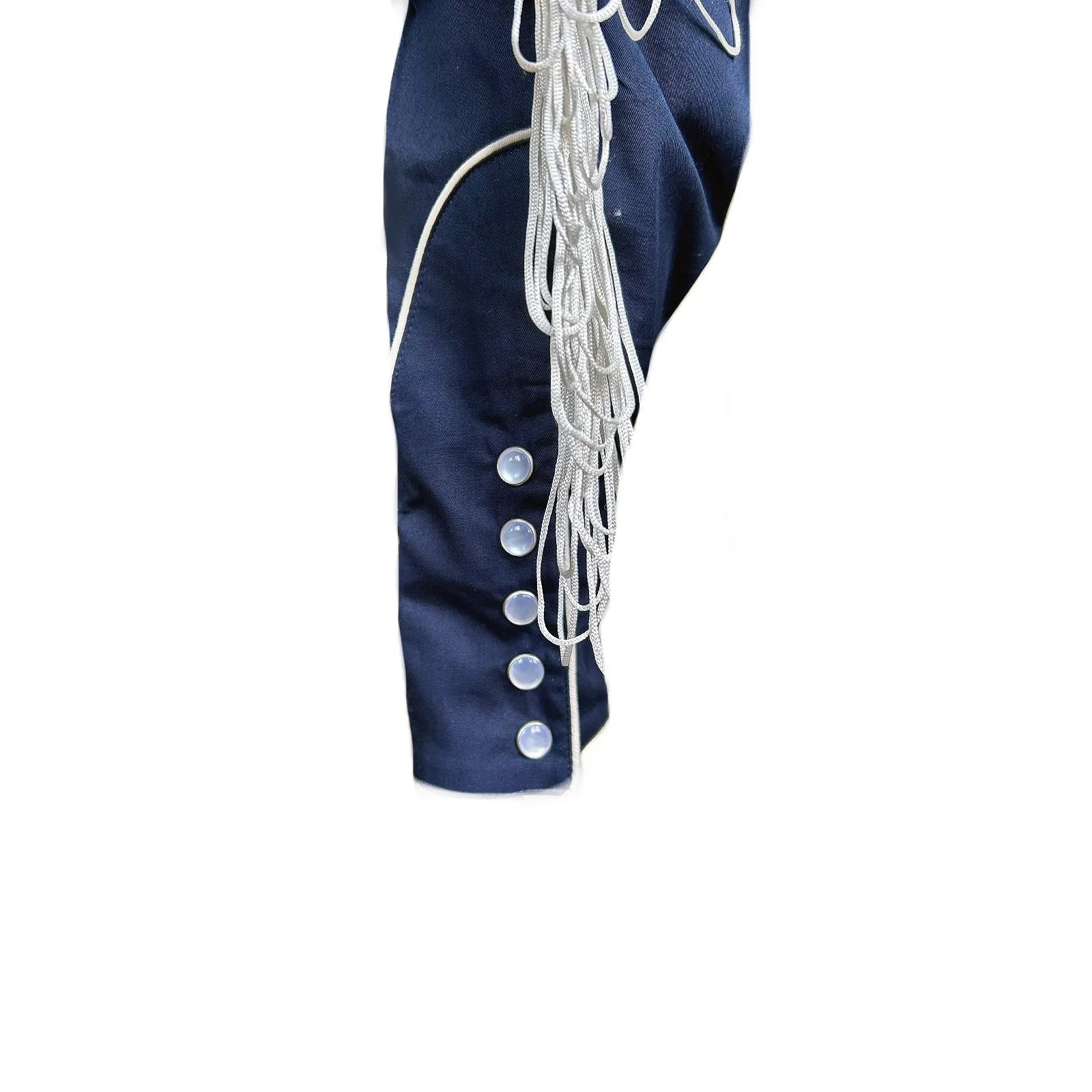 Men's Vintage Fringe Navy Embroidered Western Shirt
