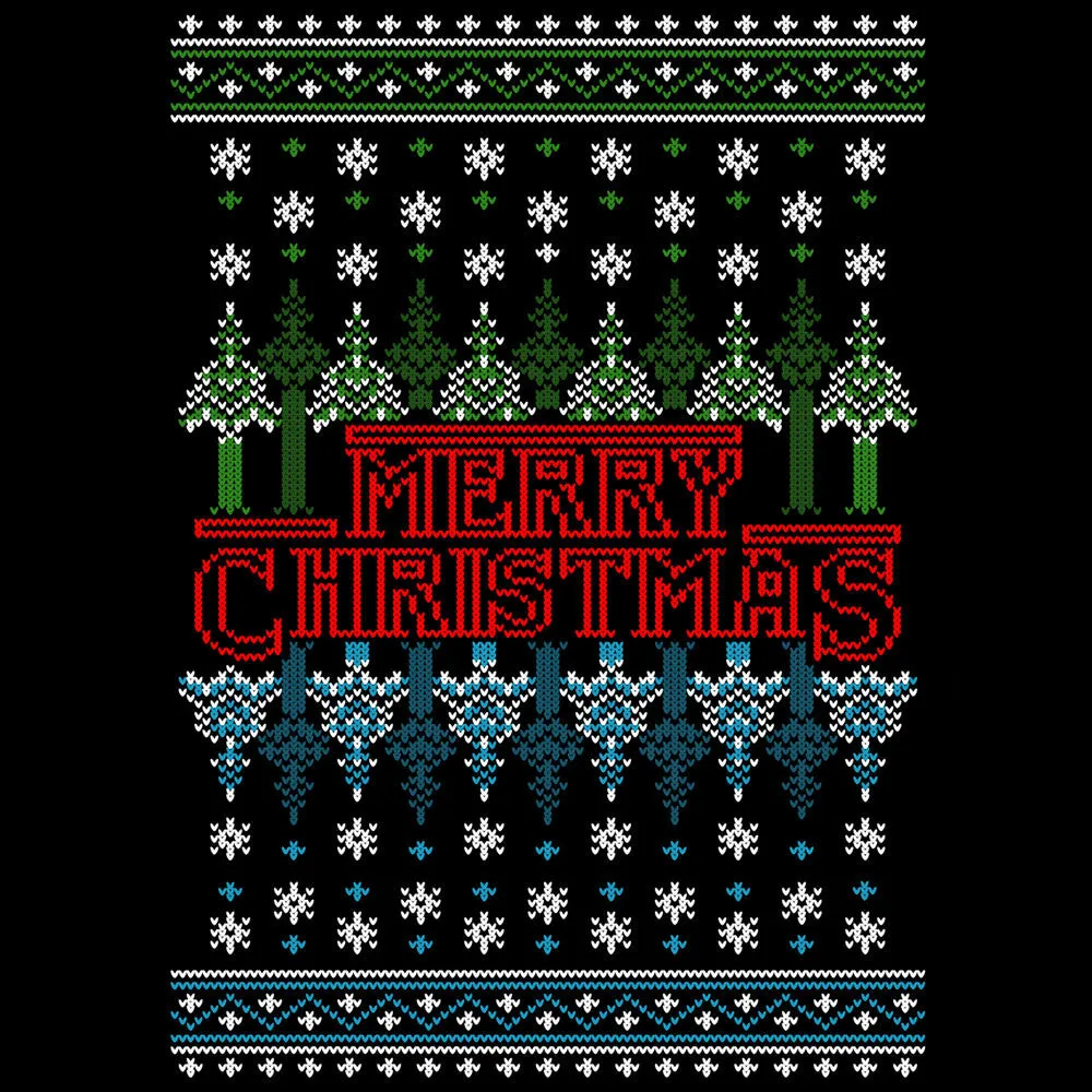 Merry Christmas Ugly Sweater Crewneck - Black