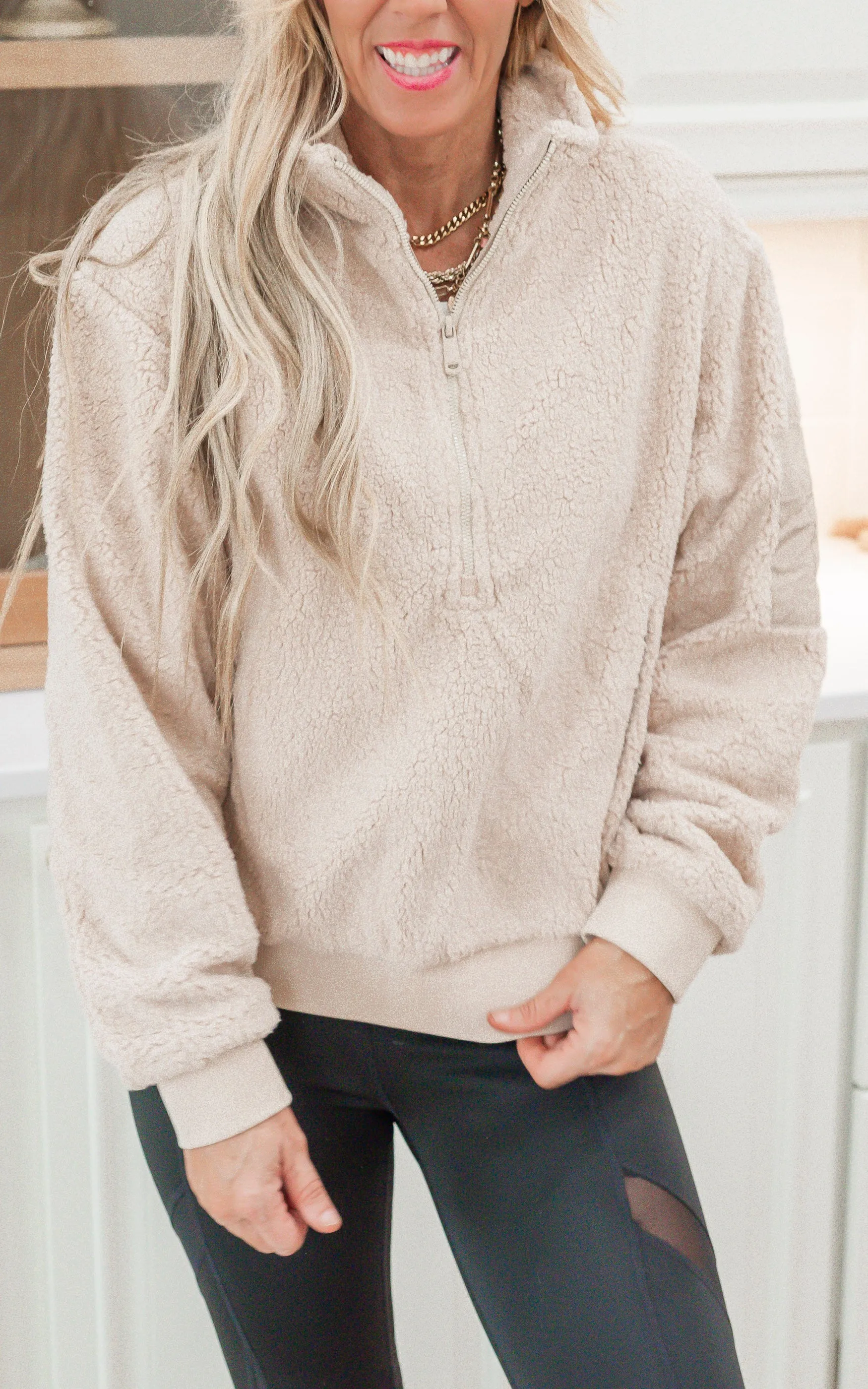 Micro Sherpa Quarter Zip Jacket | RAE MODE* - Final Sale