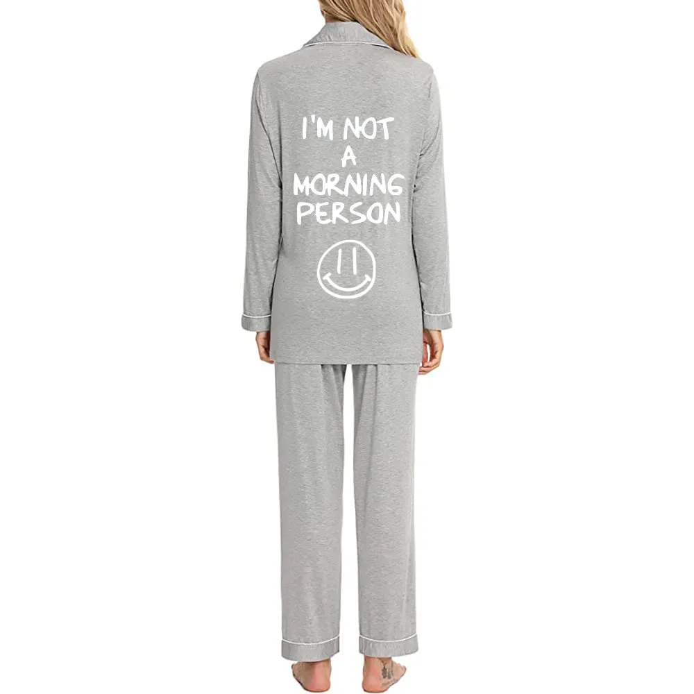 Not a Morning Person Pajama Set Bamboo L/S