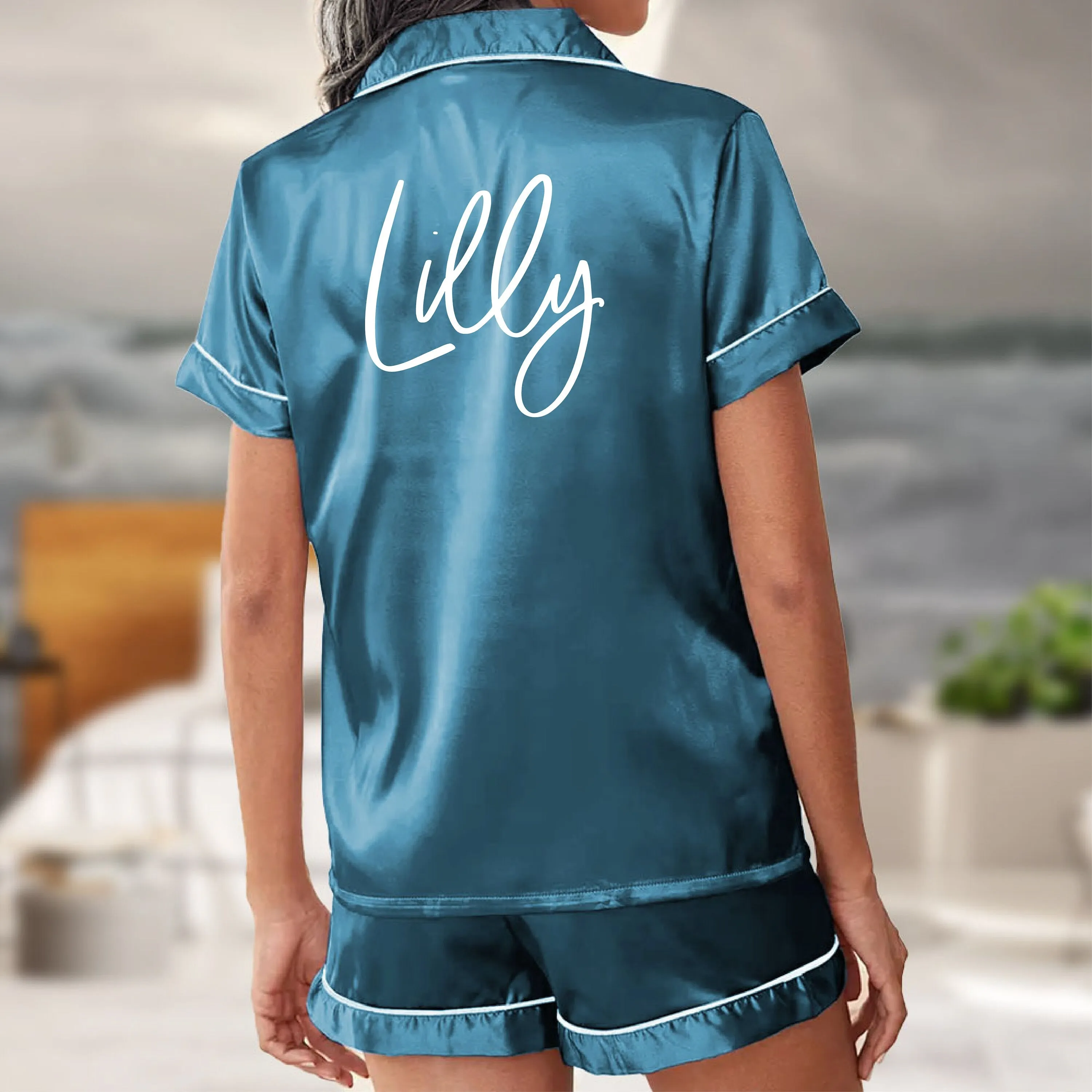 Pajama Set Shorts - Personalized Name Shorts Set Pajamas