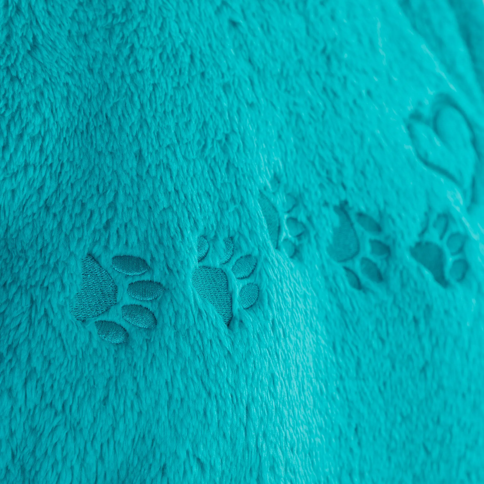 Paw Print Mock Neck Plush Sherpa Fleece Pullover with Thumb Holes