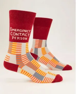 Socks - Emergency Contact - Red