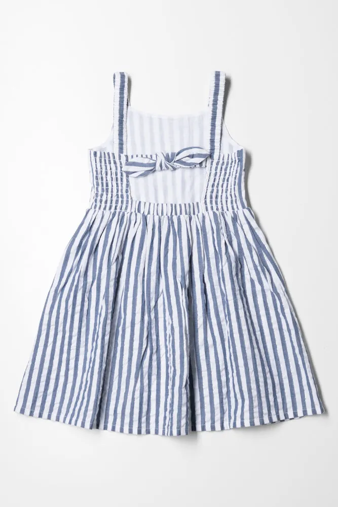 Stripe Dress White And Blue