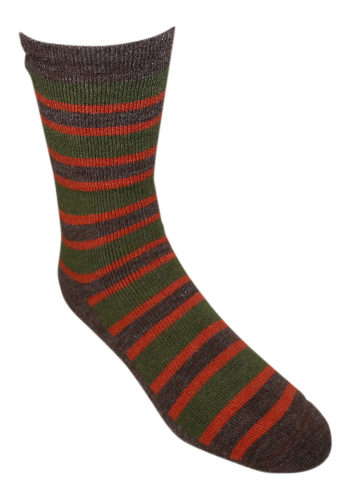 Striped Alpaca Mid Weight Crew Socks