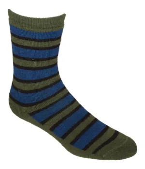Striped Alpaca Mid Weight Crew Socks