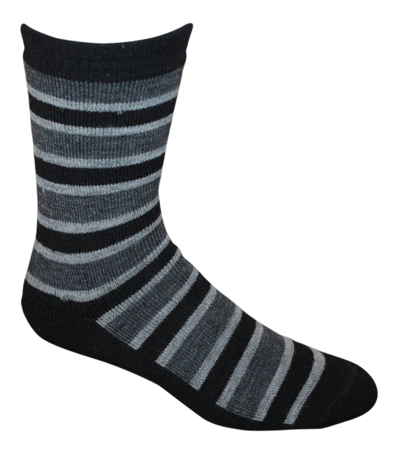 Striped Alpaca Mid Weight Crew Socks